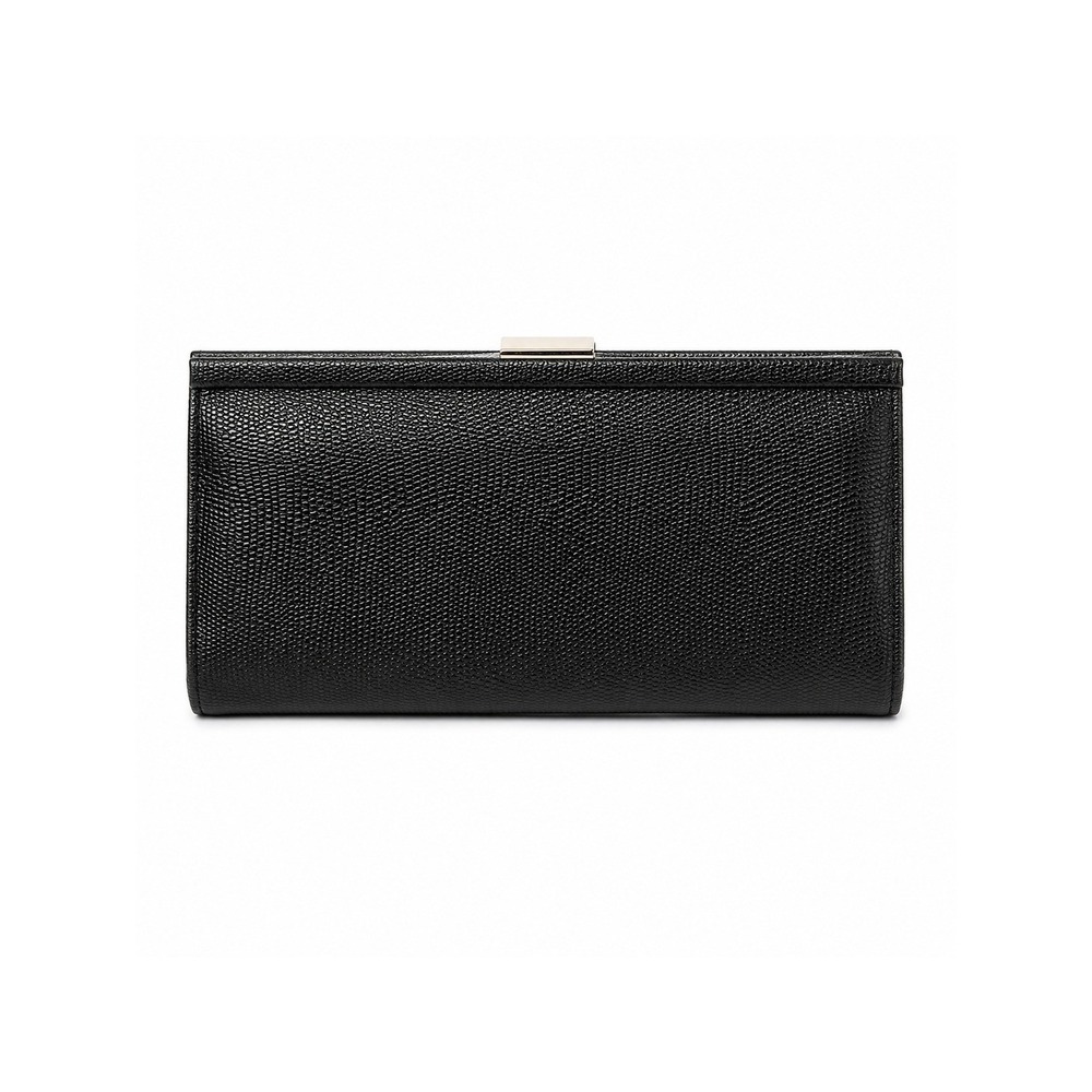 Banana Republic Black Lizard Embossed Clutch Bag Silver Clasp Lined